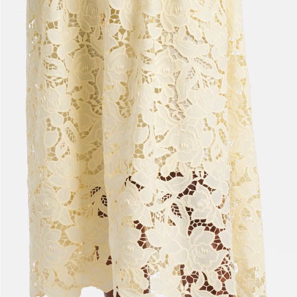 Self-Portrait Yellow Lace Midi Dress size 8 - Picture 9 of 16